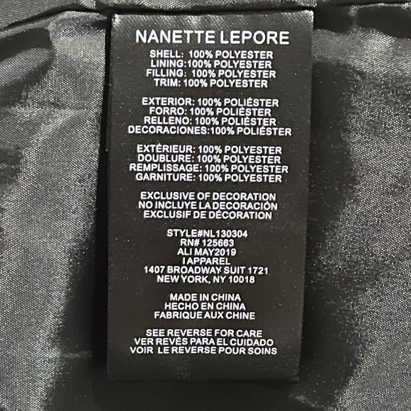 Nanette Lepore Women's Quilted Mid-Length Puffer Coat Jacket W/ Foldover Hood L - Picture 12 of 12